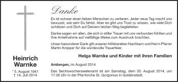 Anzeige von Heinrich Warnke von OM-Medien